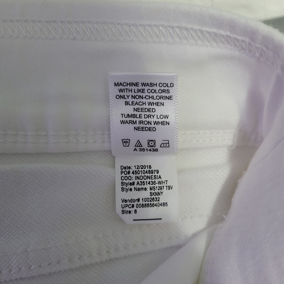 NWOT Martha Stewart Knit Denim Ankle Jeans Pull-on Women's Size 6 White - Picture 11 of 11